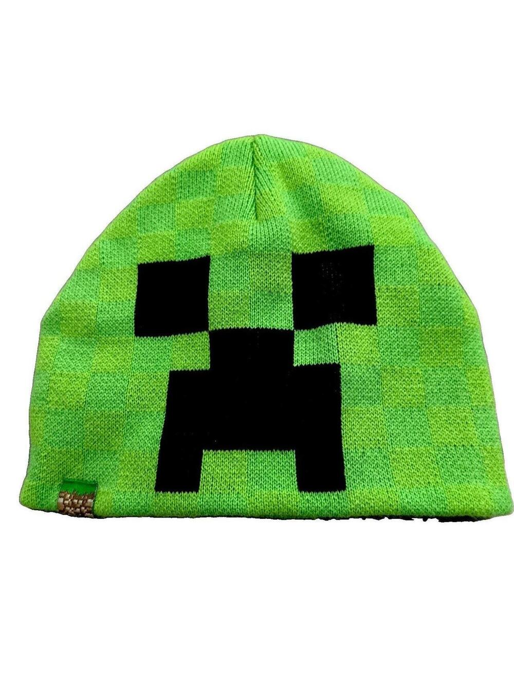 JINX Minecraft Boys One SIZE Creeper Face Beanie Hat
